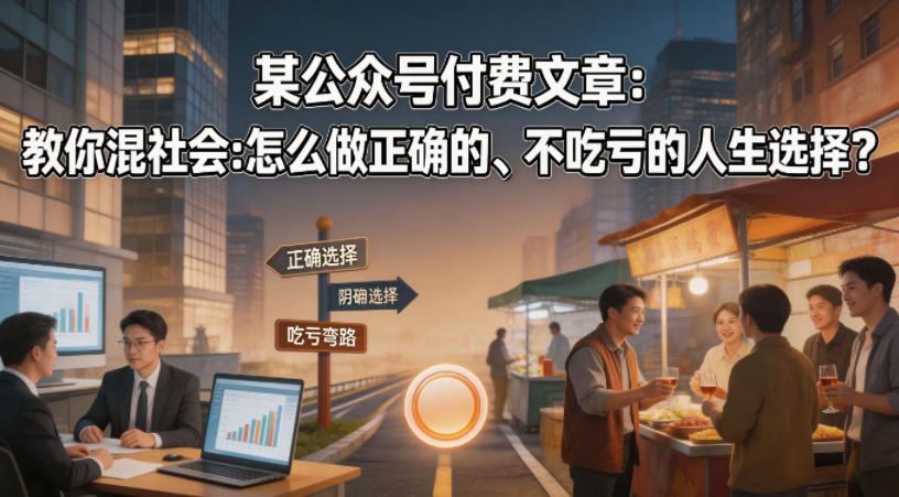 某公众号付费文章：教你混社会：怎么做正确的、不吃亏的人生选择？-百盟网