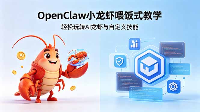 不用懂技术!OpenClaw小龙虾喂饭式教学,轻松玩转AI龙虾与自定义技能-百盟网