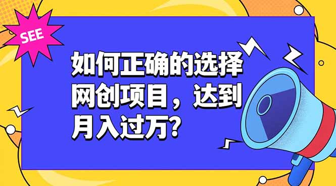 如何正确的选择网创项目，达到月入过万？，本课程教你正确选择项目。-百盟网