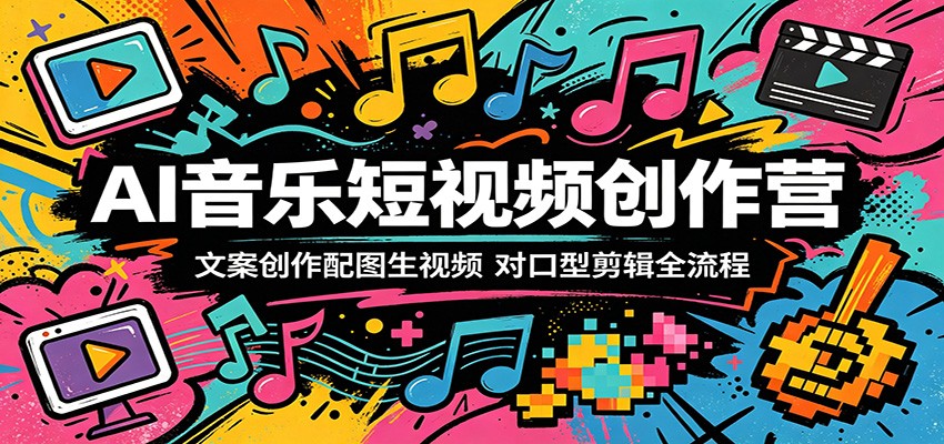 AI音乐短视频创作营：文案创作配图生视频，对口型剪辑全流程-百盟网