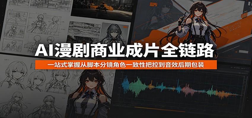 AI漫剧商业成片全链路：一站式掌握从脚本分镜角色一致性把控到音效后期包装-百盟网