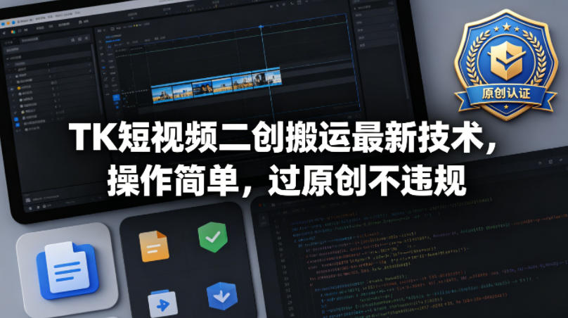 TK短视频二创搬运最新技术,操作简单,过原创不违规-百盟网