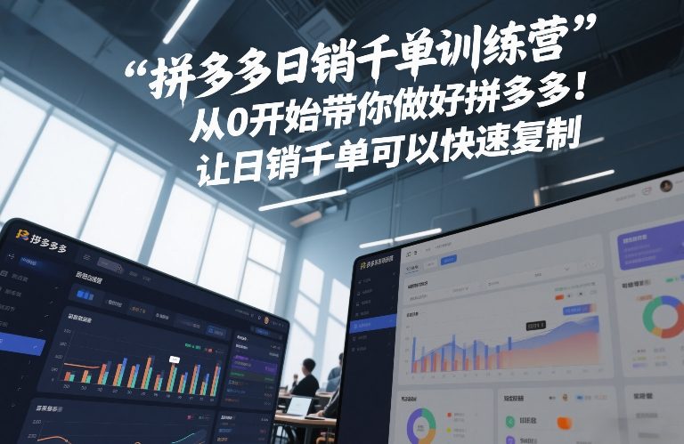 拼多多日销千单训练营，从0开始带你做好拼多多，让日销千单可以快速复制(更新26年4月)-百盟网