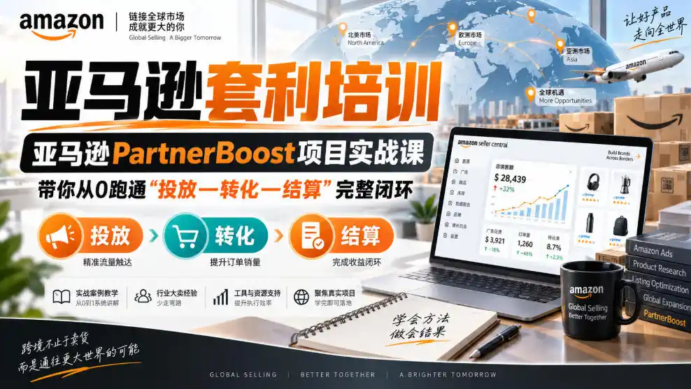 lead菌·亚马逊套利培训，亚马逊partnerboost项目实战课，带你从0跑通”投放—转化—结算”完整闭环-百盟网