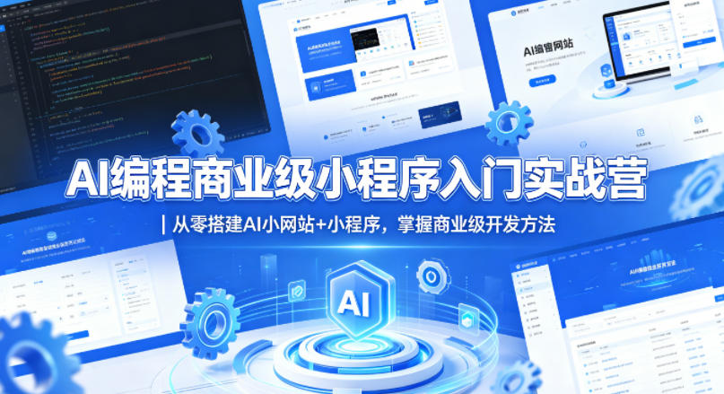 AI编程商业级小程序入门实战营｜从零搭建AI小网站+小程序，掌握商业级开发方法-百盟网