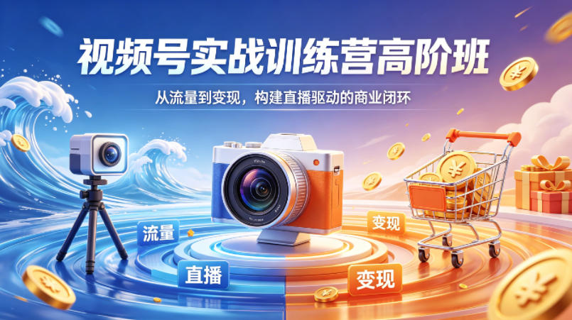 视频号实战训练营高阶班,从流量到变现,构建直播驱动的商业闭环(26年4月)-百盟网