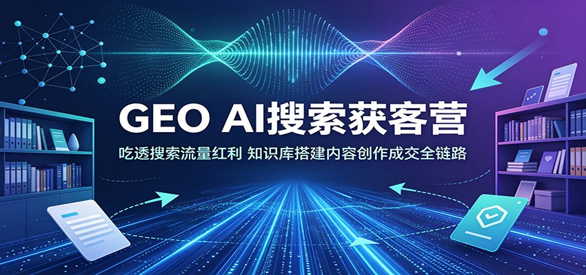 GEO AI搜索获客营：吃透搜索流量红利，知识库搭建内容创作成交全链路-百盟网