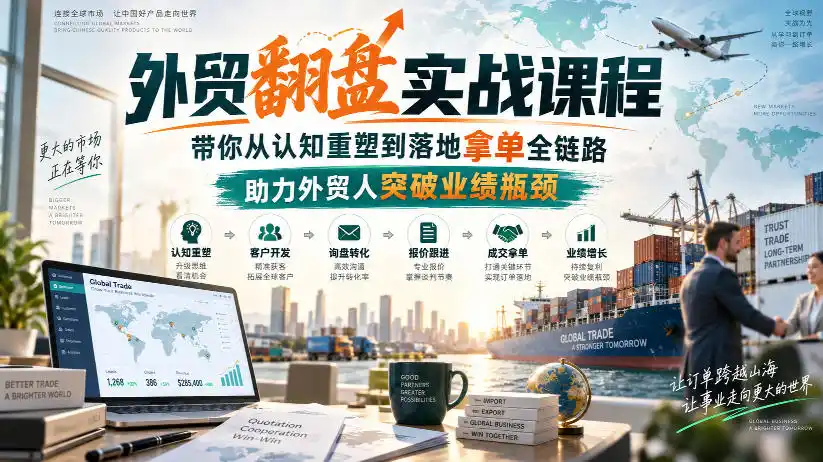 外贸翻盘实战课程，带你从认知重塑到落地拿单全链路，助力外贸人突破业绩瓶颈-百盟网