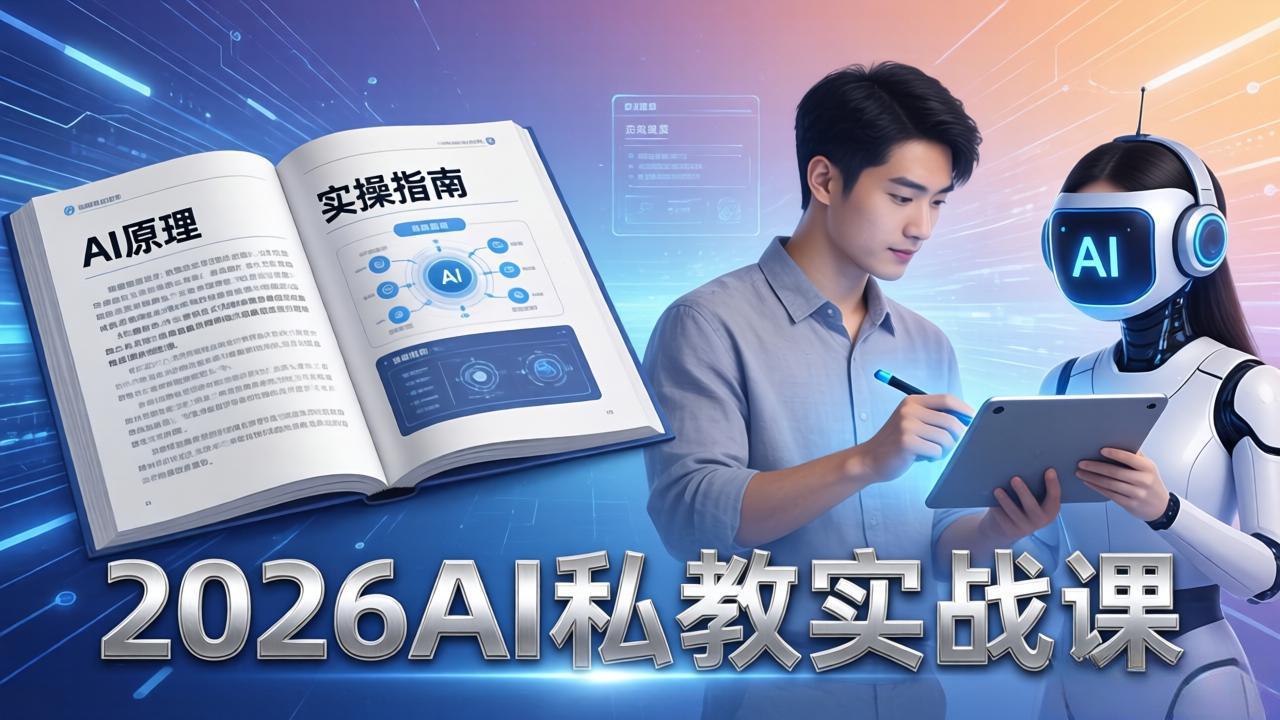 2026AI私教实战课：从AI原理到全场景实操，零基础学会用AI提效+单人单干创业-百盟网