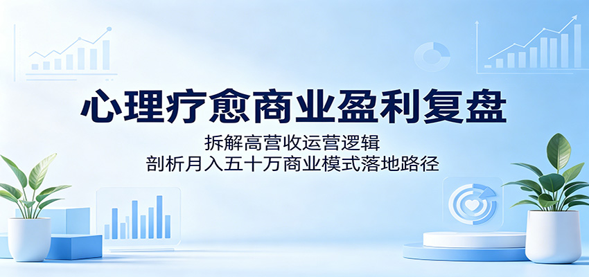 心理疗愈商业盈利复盘:拆解高营收运营逻辑,剖析月入五十万商业模式落地路径-百盟网