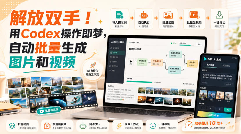 解放双手!用Codex操作即梦,自动批量生成图片和视频-百盟网