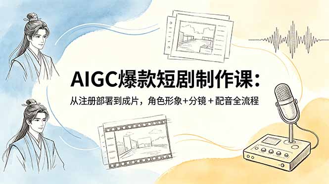 AIGC爆款短剧制作课：从注册部署到成片，角色形象+分镜+配音全流程-百盟网