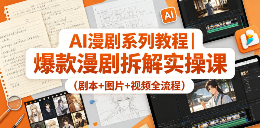 AI漫剧系列教程｜爆款漫剧拆解实操课(剧本+图片+视频全流程)-百盟网