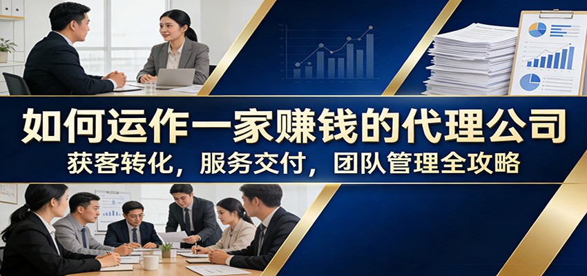 如何运作一家赚钱的代理公司:获客转化,服务交付,团队管理全攻略-百盟网