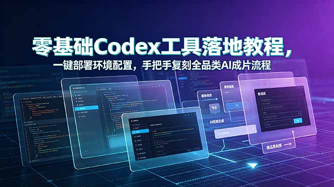 零基础Codex工具落地教程,一键部署环境配置,手把手复刻全品类AI成片流程-百盟网