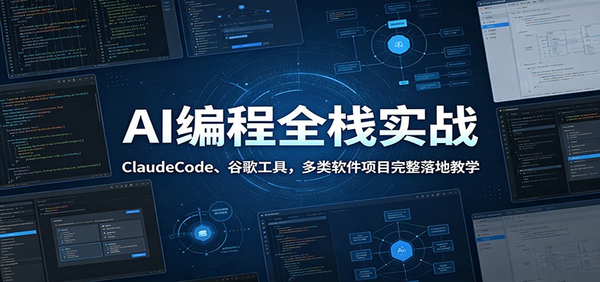 AI编程全栈实战：ClaudeCode、谷歌工具，多类软件项目完整落地教学-百盟网