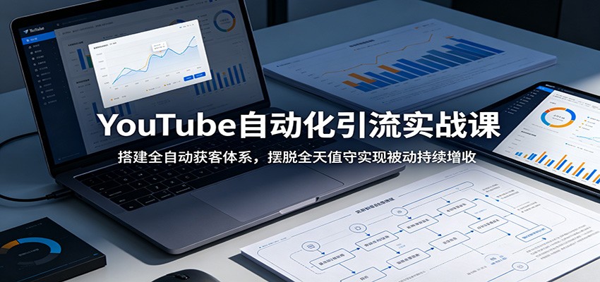 YouTube自动化引流实战课：搭建全自动获客体系，摆脱全天值守实现被动持续增收-百盟网