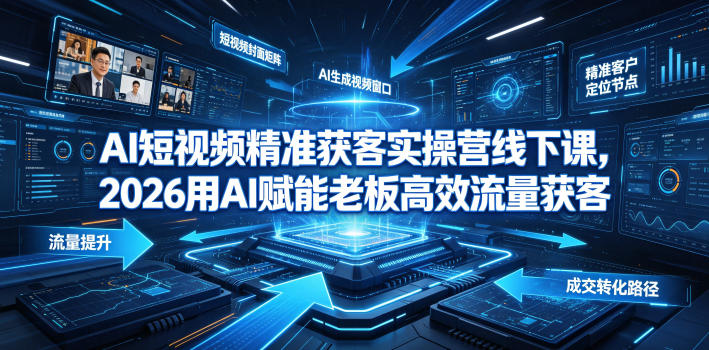 AI短视频精准获客实操营6月10-14号线下课，2026用AI赋能老板高效流量获客-百盟网