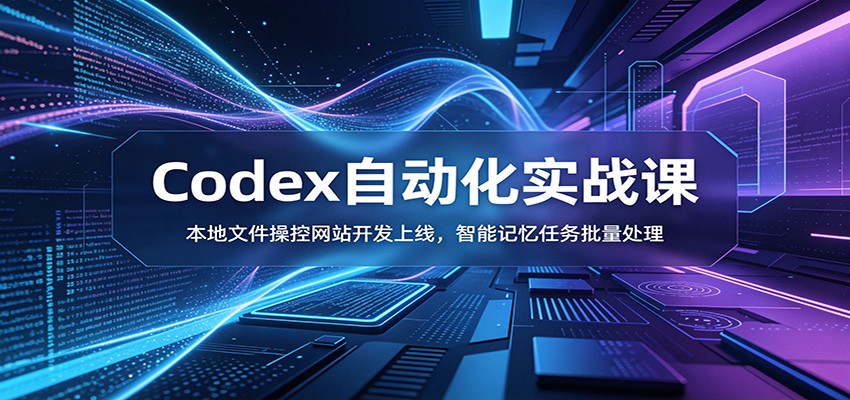 Codex自动化实战课：本地文件操控网站开发上线，智能记忆任务批量处理-百盟网