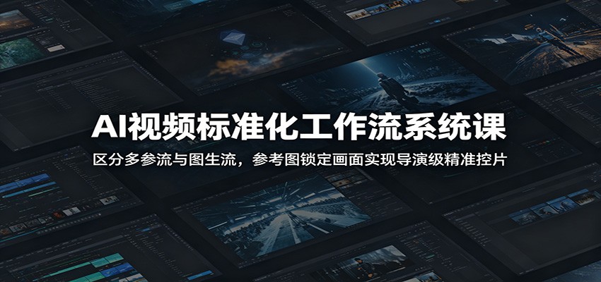 AI视频标准化工作流系统课：区分多参流与图生流，参考图锁定画面实现导演级精准控片-百盟网