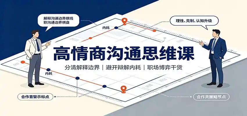 高情商沟通思维课：分清解释边界，避开辩解内耗，职场博弈干货-百盟网