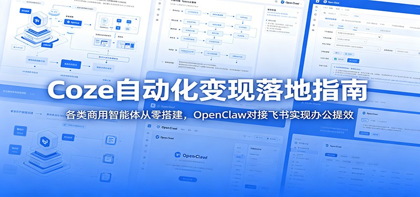 Coze自动化变现落地指南：各类商用智能体从零搭建，OpenClaw对接飞书实现办公提效-百盟网