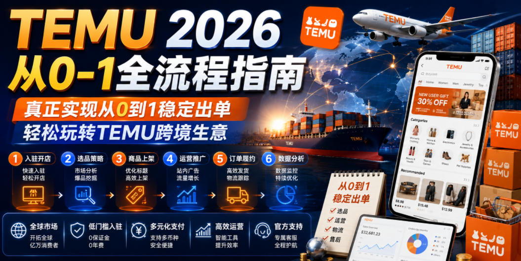TEMU 2026从0-1全流程指南，真正实现从0到1稳定出单，轻松玩转TEMU跨境生意-百盟网