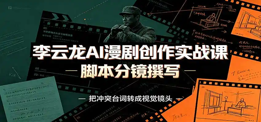 李云龙AI漫剧创作实战课：角色人设还原，脚本分镜撰写，AI漫剧成片完整制作教学-百盟网
