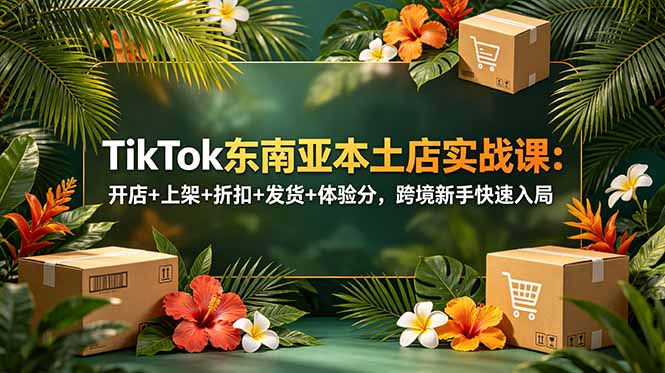 TikTok东南亚本土店实战课：开店+上架+折扣+发货+体验分，跨境新手快速入局-百盟网