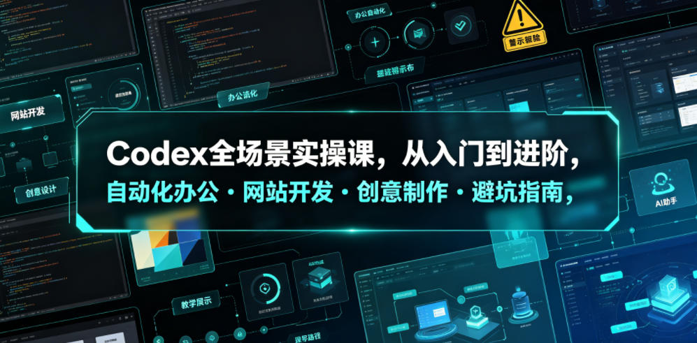 Codex全场景实操课,从入门到进阶,自动化办公・网站开发・创意制作・避坑指南,全流程教学-百盟网