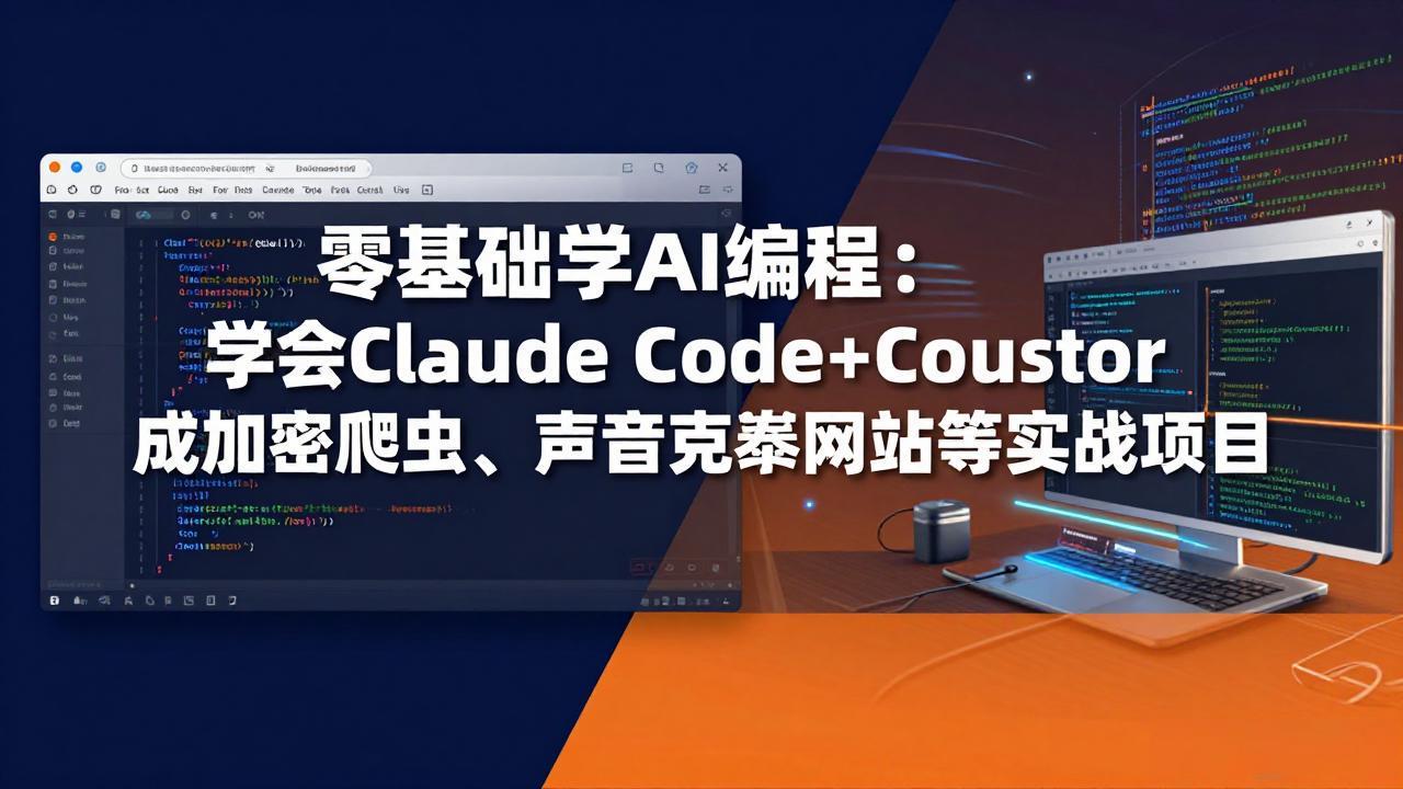 零基础学AI编程:学会Claude Code+Cursor完成加密爬虫、声音克隆网站等实战项目-百盟网