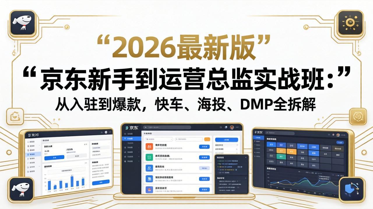 京东新手到运营总监实战班：从入驻到爆款，快车、海投、DMP全拆解，2026最新版-百盟网