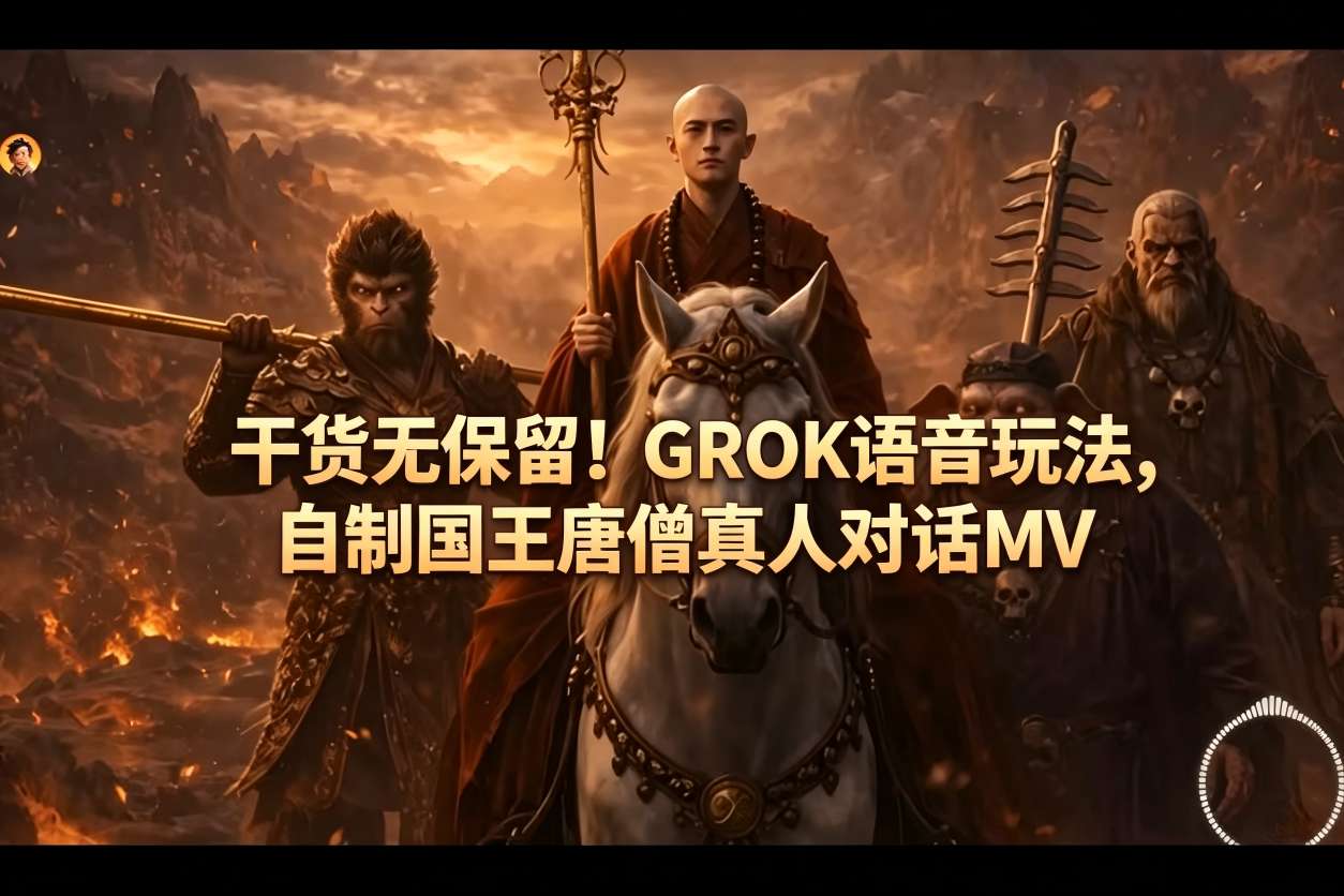 干货无保留！GROK语音玩法，自制国王唐僧真人对话MV-百盟网