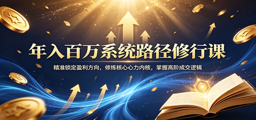 年入百万系统路径修行课：精准锁定盈利方向，修炼核心心力内核，掌握高阶成交逻辑-百盟网