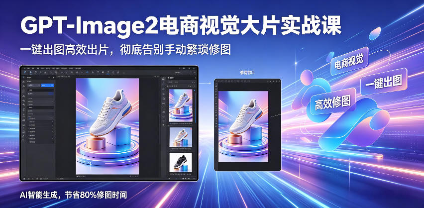 GPT-Image2电商视觉大片实战课,一键出图高效出片,彻底告别手动繁琐修图-百盟网