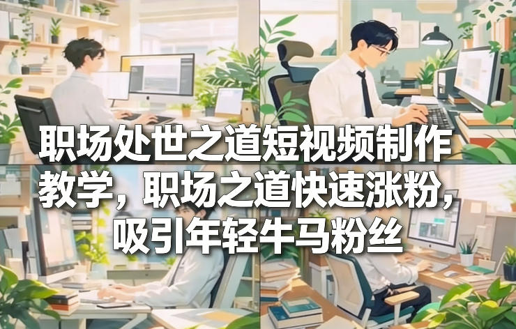 职场处世之道短视频制作教学，职场之道快速涨粉，吸引年轻牛马粉丝-百盟网
