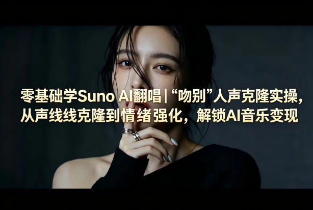 零基础学Suno AI翻唱｜《吻别》人声克隆实操，从声线克隆到情绪强化，解锁AI音乐变现-百盟网
