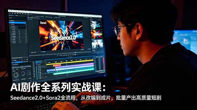 AI剧作全系列实战课：Seedance2.0+Sora2全流程，从改编到成片，批量产出高质量短剧-百盟网