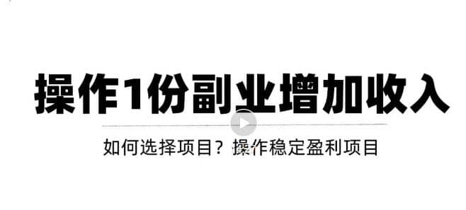 新手如何通过操作副业增加收入,从项目选择到玩法分享!【视频教程】-百盟网