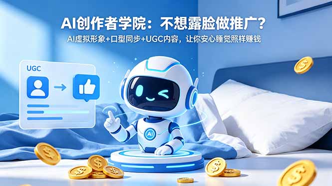 AI创作者学院:不想露脸做推广?AI虚拟形象+口型同步+UGC内容,让你安心睡觉照样赚钱-百盟网