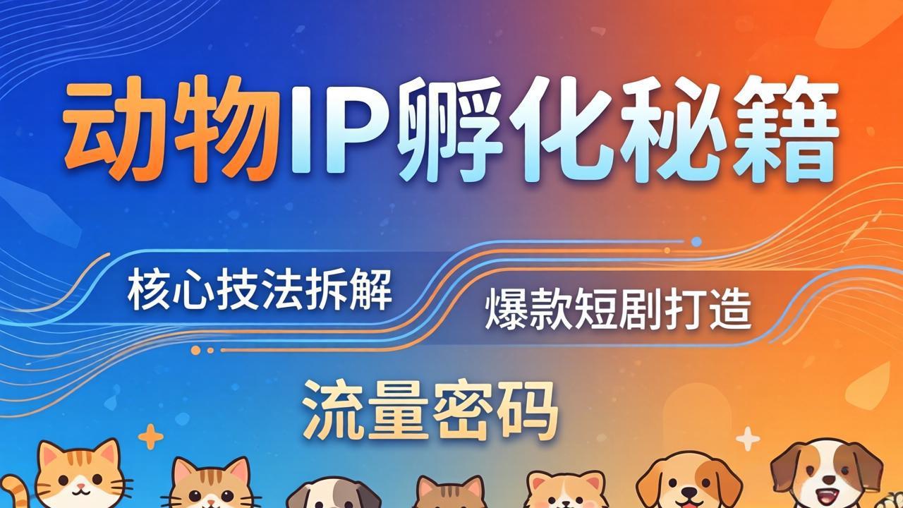 动物IP孵化全套秘籍,三大核心技法拆解,打造爆款萌宠短剧,轻松拿捏赛道流量密码-百盟网