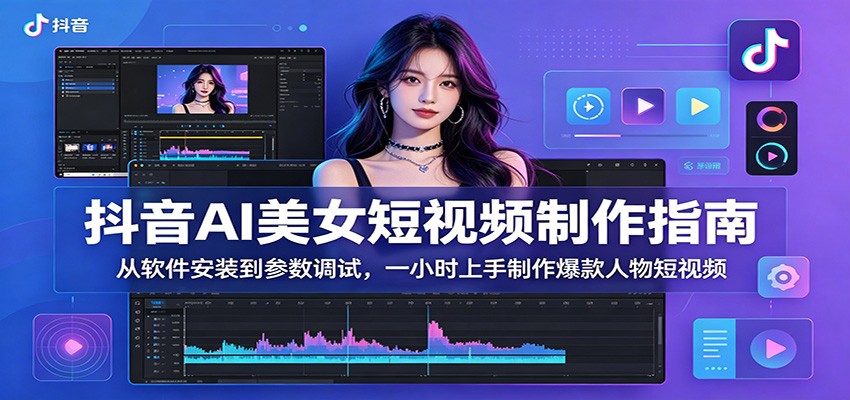 抖音AI美女短视频制作指南：从软件安装到参数调试，一小时上手制作爆款人物短视频-百盟网