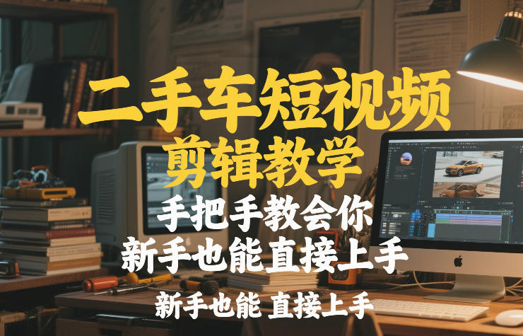 二手车短视频剪辑教学,手把手教会你,新手也能直接上手-百盟网