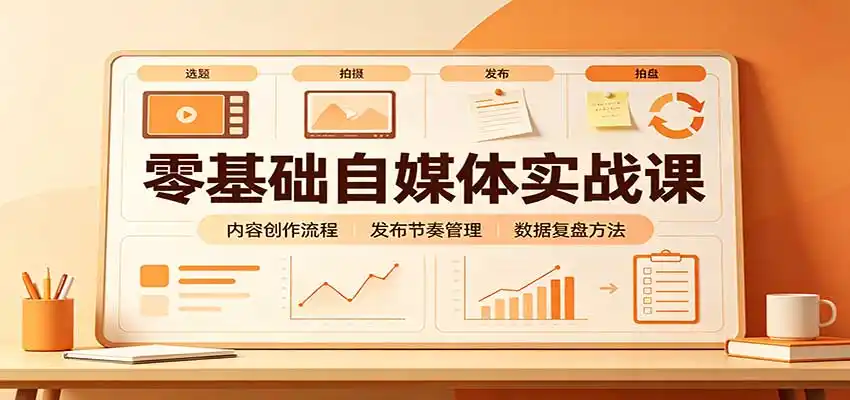 零基础自媒体实战课：赛道人设冷启动，内容创作复盘，公私域商业闭环-百盟网