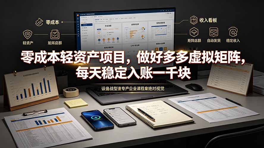 零成本轻资产项目,做好多多虚拟矩阵,每天稳定入账一千块-百盟网