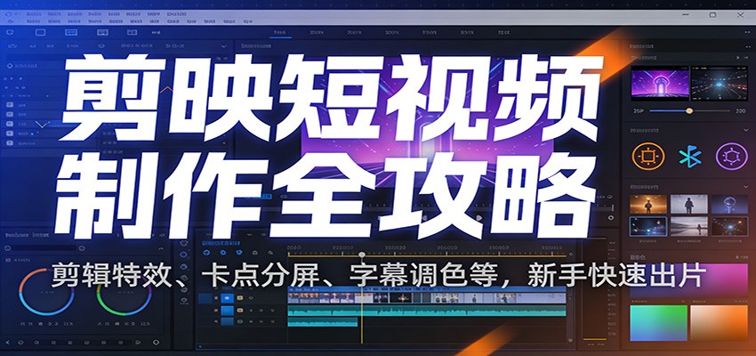 剪映短视频制作全攻略:剪辑特效、卡点分屏、字幕调色等,新手快速出片-百盟网
