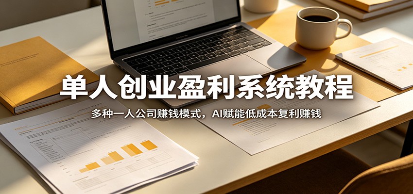 单人创业盈利系统教程:多种一人公司赚钱模式,AI赋能低成本复利赚钱-百盟网