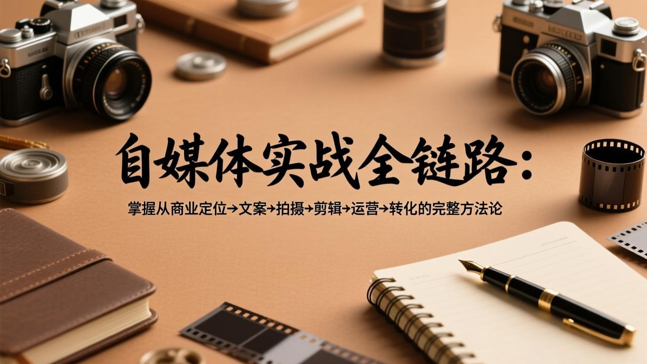 自媒体实战全链路:掌握从商业定位→文案→拍摄→剪辑→运营→转化的完整方法论-百盟网