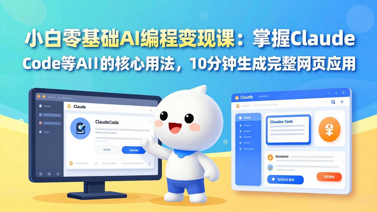 小白零基础AI编程变现课:掌握Claude Code等AI工具的核心用法,10分钟生成完整网页应用-百盟网