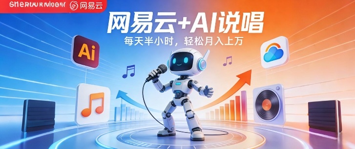 网易云+AI说唱,每天半小时,AI内容创作+流量变现,轻松月入1W-百盟网
